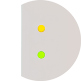 オレンジとグリーンのランプが同時点滅しているサーバーのランプの拡大図