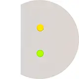 オレンジとグリーンのランプが点燈しているサーバーのランプの拡大図