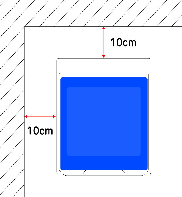 ウォーターサーバーと壁のすき間は10cm